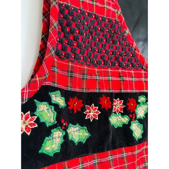 Vintage Tan Trum Xmas / Holiday Vest Sz L - Picture 2 of 5